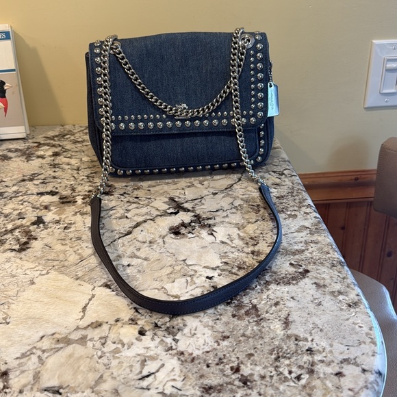 Coach Blue Denim Shoulder Bag - Picture 14 of 15
